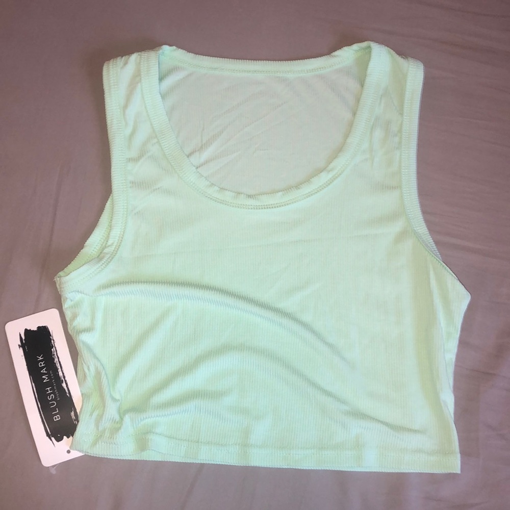 Blush mark mint top